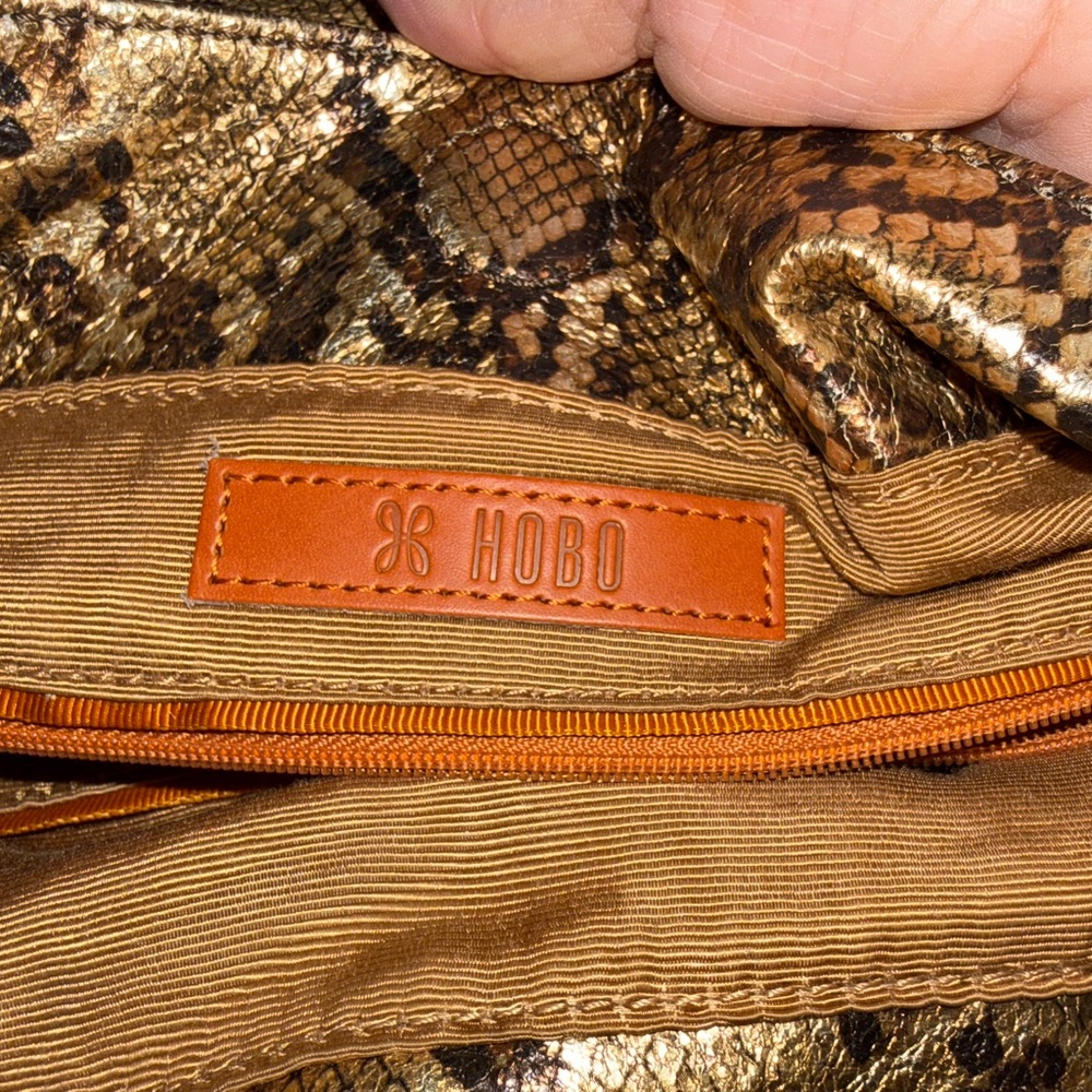 HOBO Render - Gold and Brown Snakeskin Hobo Bag - Picture 6 of 16